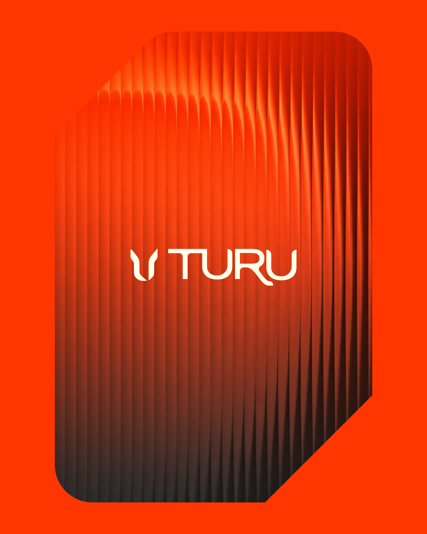 TURU orange glass-effect identity